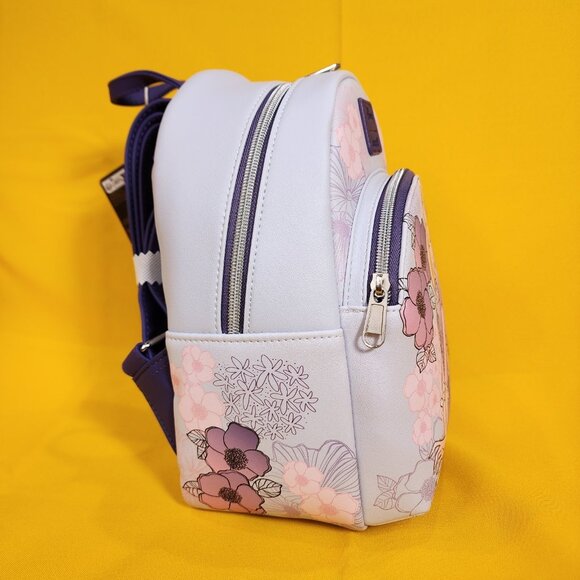 Loungefly Disney Tangled Rapunzel Pastel Flowers Purple Soft Tag Mini Backpack main image 7